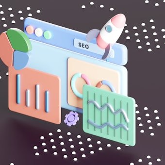 3D illustration of SEO charts and rocket launch – parlot AI assessment for automation opportunities